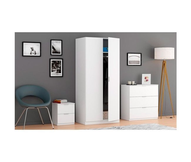  Mesa de cabeceira de baixo custo 38 Branco