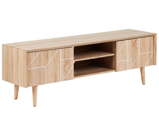 Beliani Mesa de TV FRANKLIN 150 Castanho