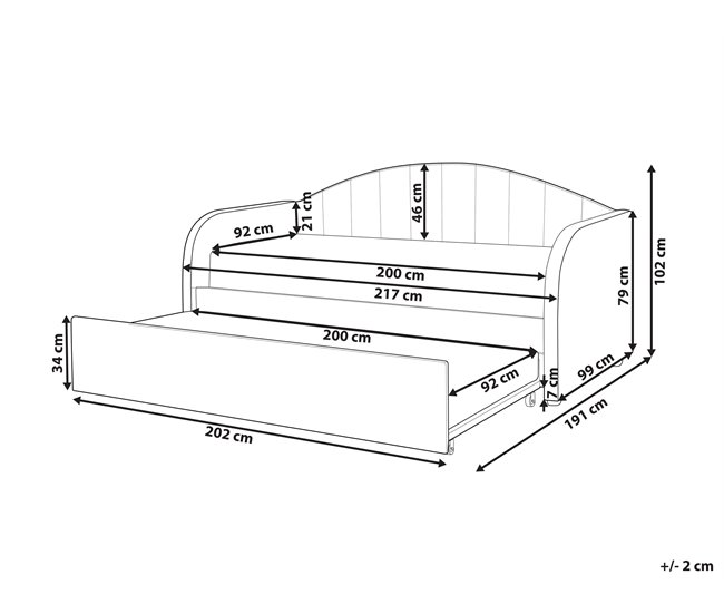 Beliani Cama nido Bouclé EYBURIE 99x217 Bege