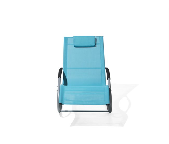 Beliani Cadeira lounge/relax CARANO Azul