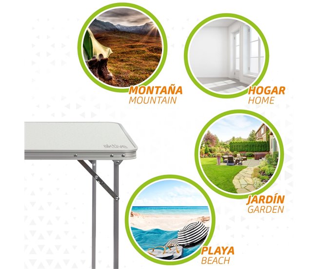 Mesa dobrável para campismo Aktive branco Branco