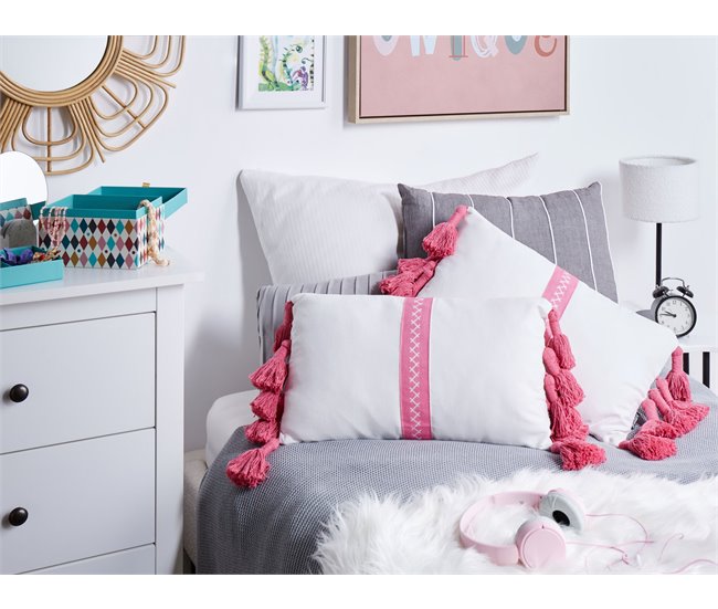 Beliani Almofada decorativa LOVELY Rosa
