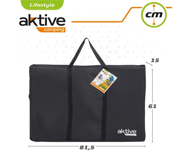 Conjunto de mesa dobrável e 2 cadeiras Aktive Camping Branco