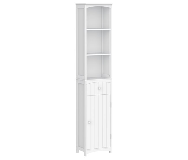 Armário Polivalente MDF HOMCOM, casa - casa de banho 34 Branco