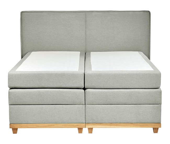 Beliani Cama continental Poliéster DYNASTY 180x217 Cinza Claro