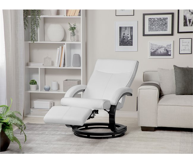 Beliani Sillón reclinable MIGHT Branco