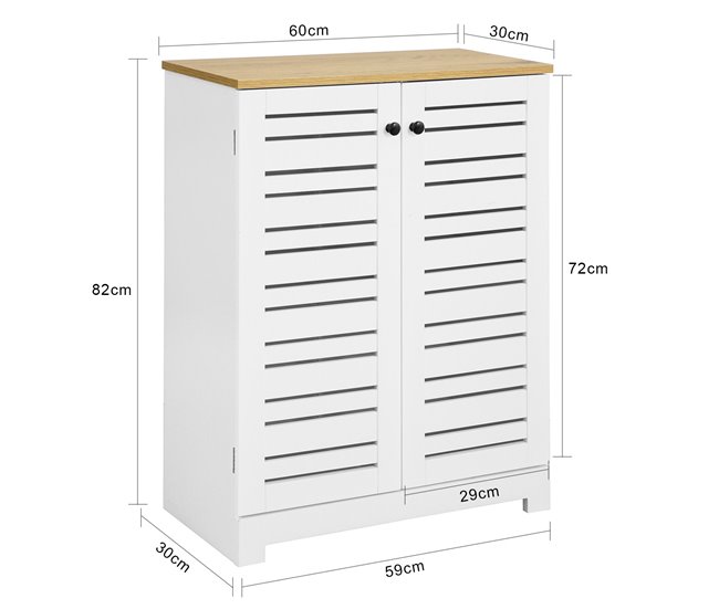 Armário de casa de banho de chão 2 prateleiras BZR41-W SoBuy Branco