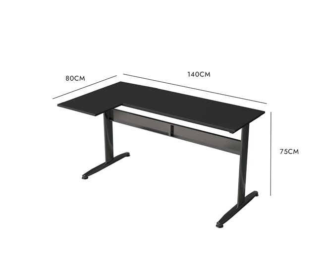 Mesa com efeito de madeira Preto