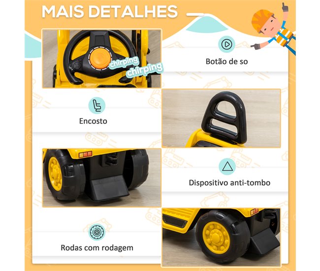 Carro Andador PP, ABS HOMCOM Amarelo