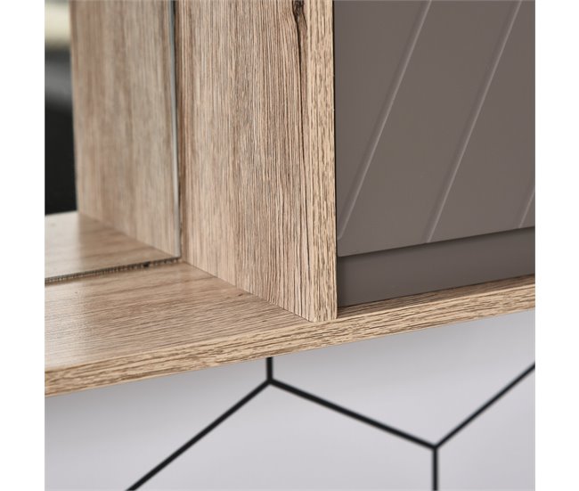 Armário de banheiro com espelho MDF, melamina de madeira HOMCOM 57 Castanho