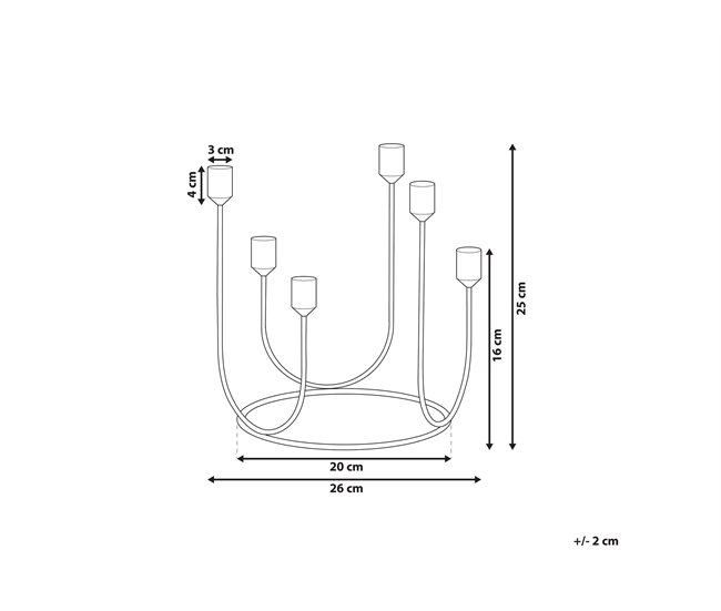 Beliani Candelabro PANAY Preto