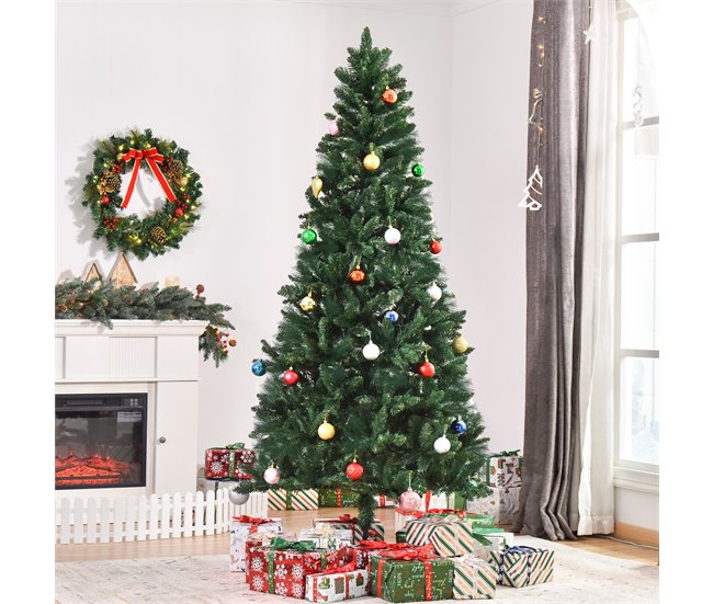 Árvore de Natal PVC, Aço HOMCOM, casa - natal Verde