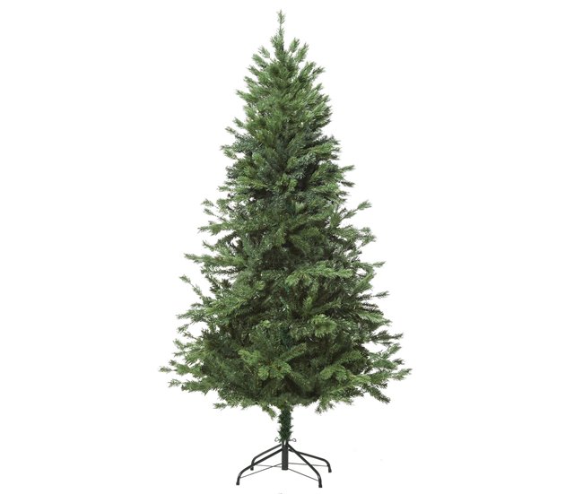 Árvore de Natal Pontas de PVC e PE, Base de aço e suporte HOMCOM Verde