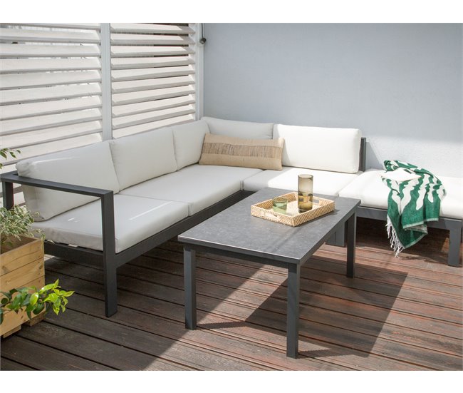 Beliani Conjunto de jardín MESSINA Creme