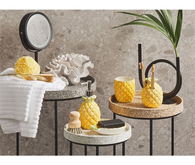 Beliani Conjunto de accesorios de baño MAICAO Amarelo