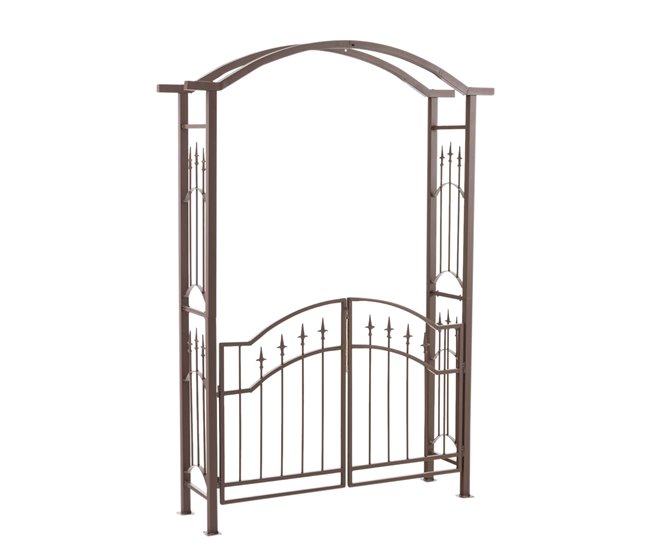Arco de rosa com decoração de jardim de trepadeiras