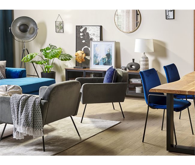 Beliani Lámpara de mesa GEORGINA Azul