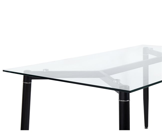 Beliani Mesa de jantar TOTHAM 90x150 Transparente