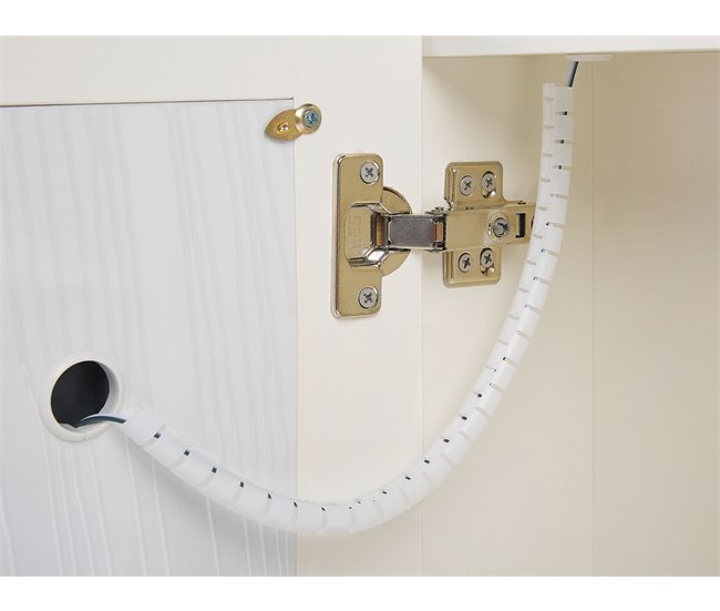 Armário de casa de banho com espelho e LED CHABUNCO Branco