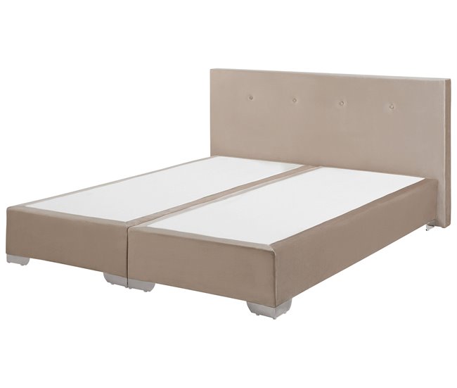 Beliani Cama continental Veludo CONSUL 171x212 Bege