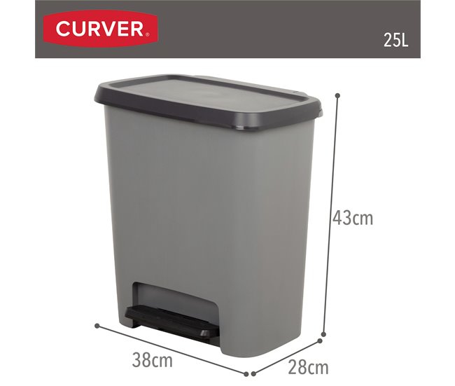Curver Caixote do lixo Compatta 25L Cinza