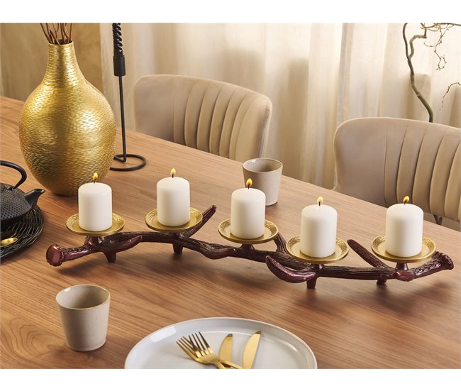 Beliani Candelabro CLEONAE Castanho