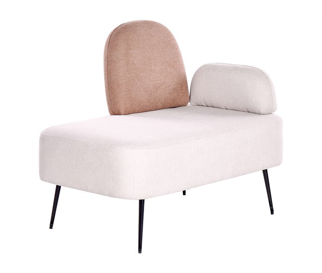 Beliani Chaise longue versão à direita Poliéster ARCEY Bege