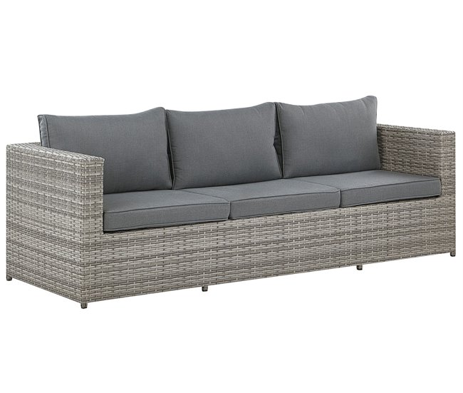 Beliani Conjunto lounge SABBIA Cinza Claro