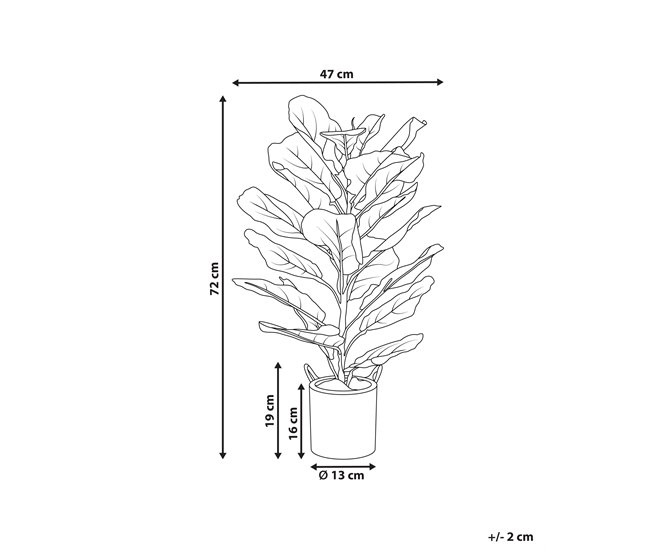Beliani Planta artificial FIDDLE LEAF TREE Verde