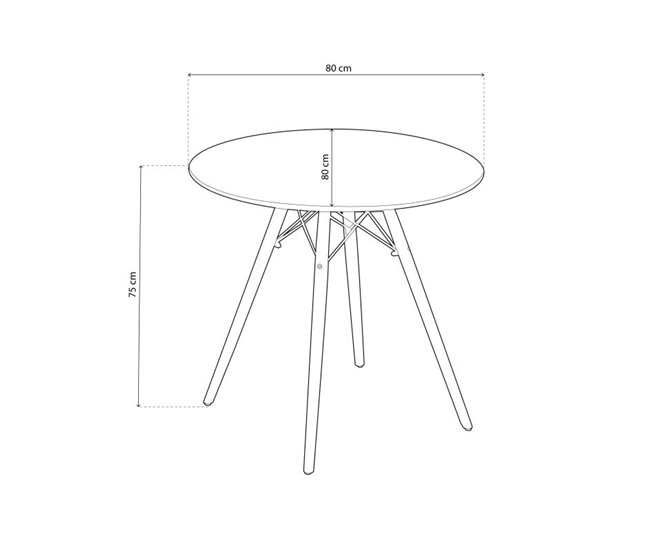  Mesa de jantar redonda Tower 80x80 Preto