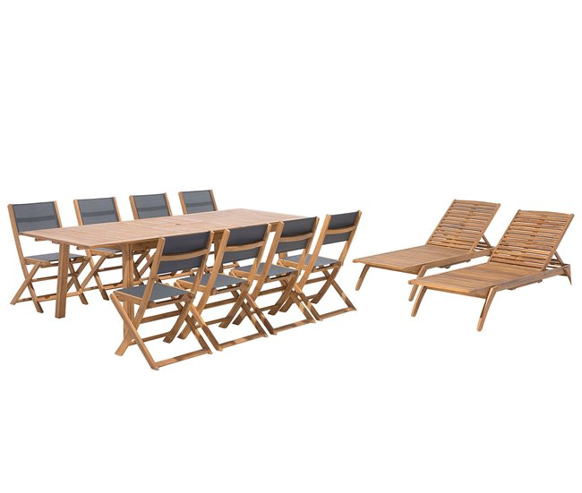 Beliani Conjunto de comedor CESANA Castanho