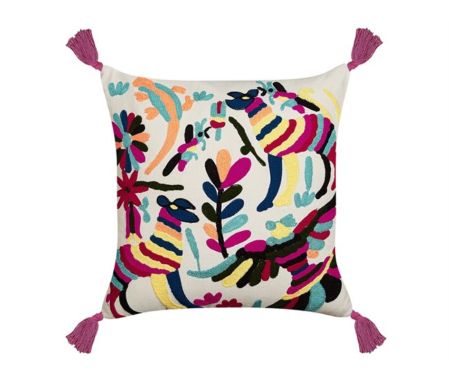 Beliani Almofada decorativa RAIGANJ Multicor