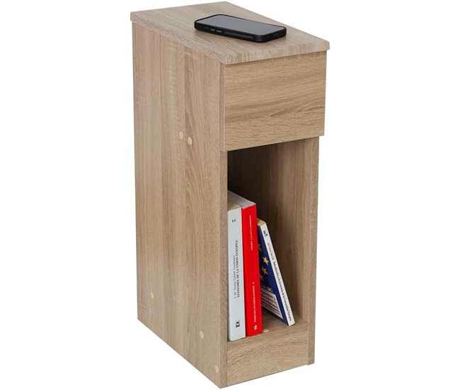 Mesa de cabeceira fina estilo nórdico 1 gaveta 1 furo 24
