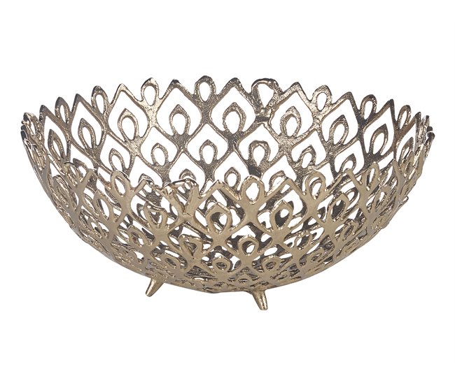 Beliani Cesto decorativo GROGOL Dourado