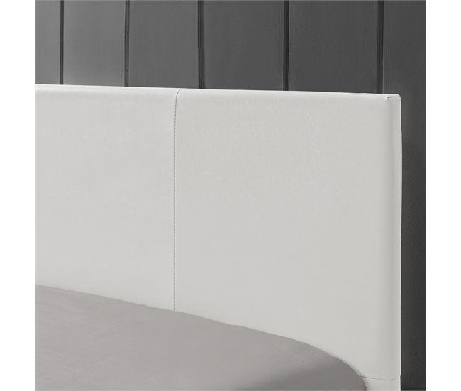 [Corium] Cama moderna em pele sintética Albacete - com colchão 149x210 Branco