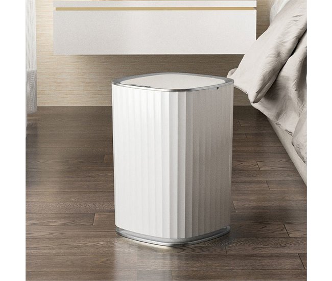 Papel quadrado de cubo de lixo com sensor inteligente Cinza