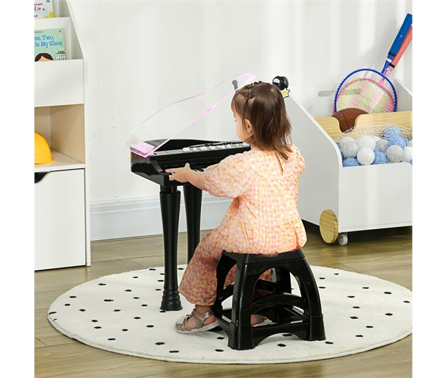 Piano para Crianças ABS, PP e Acrílico AIYAPLAY Preto