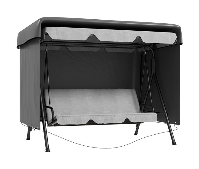 Cobertura para Móveis de Jardim PE Outsunny Cinza