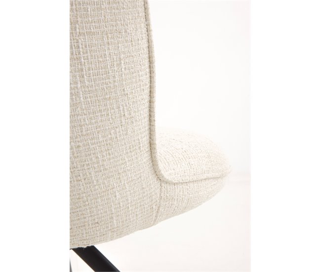 Pacote com 4 cadeiras estofadas em tweed Branco