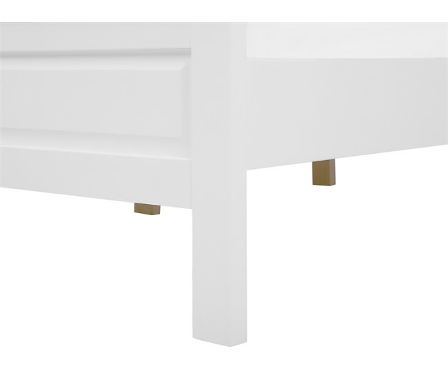 Beliani Cama com estrado Pinho OLIVET 189x208 Branco