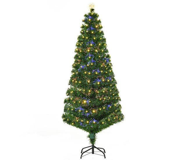 Árvore de Natal PVC e Metal HOMCOM, casa - natal Verde