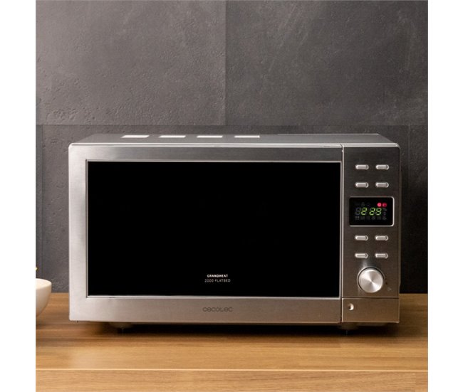 Forno microondas GrandHeat 2000 Flatbed Aço Cecotec Prata