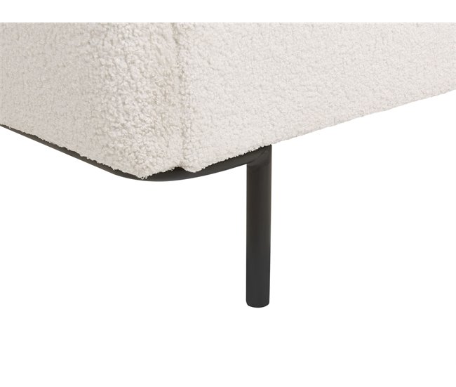 Beliani Cama com estrado Bouclé CORIO Branco/ Bege
