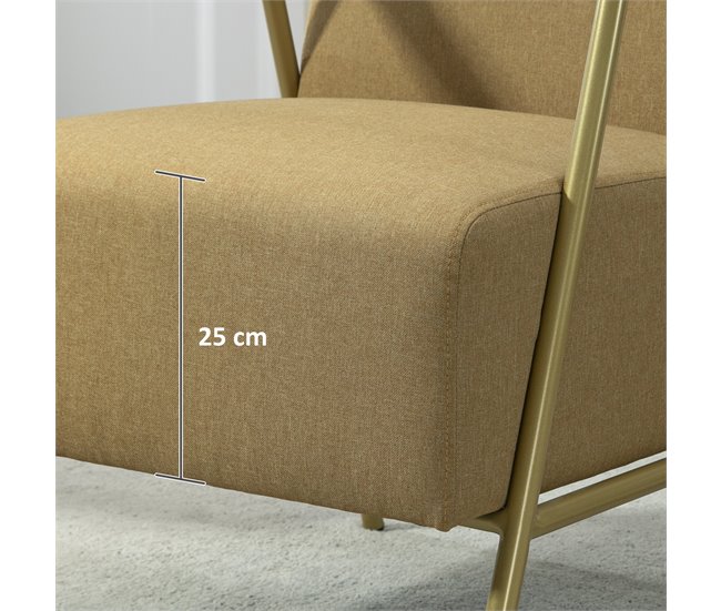 Poltrona Individual poliéster, espuma, aço, painel multicamadas Castanho