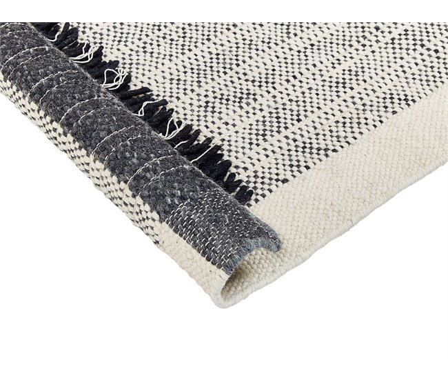 Beliani Entrelaçado KETENLI 80x150 Branco/ Bege
