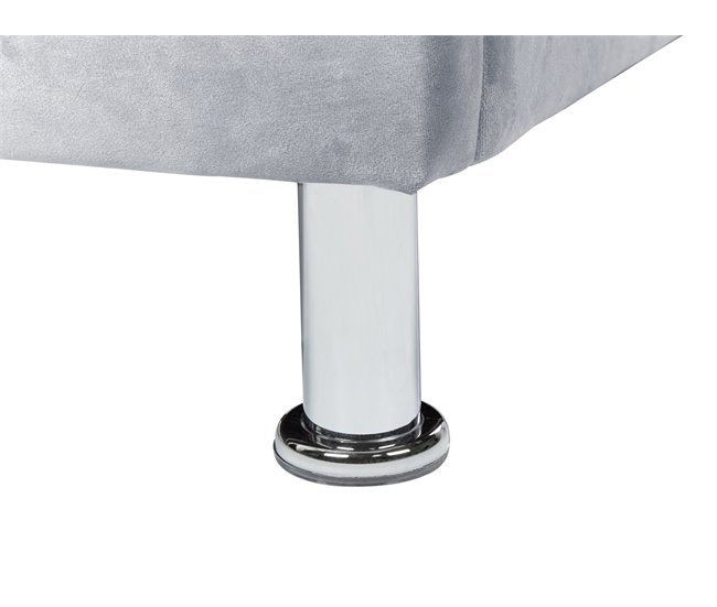 Beliani Cama com armazenamento Veludo METZ 126x217 Bege