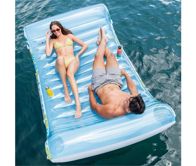 Tapete inflável de 2 lugares c/toldo amovível INTEX Branco