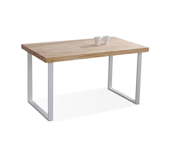  Mesa de jantar Natural 140x80 Branco