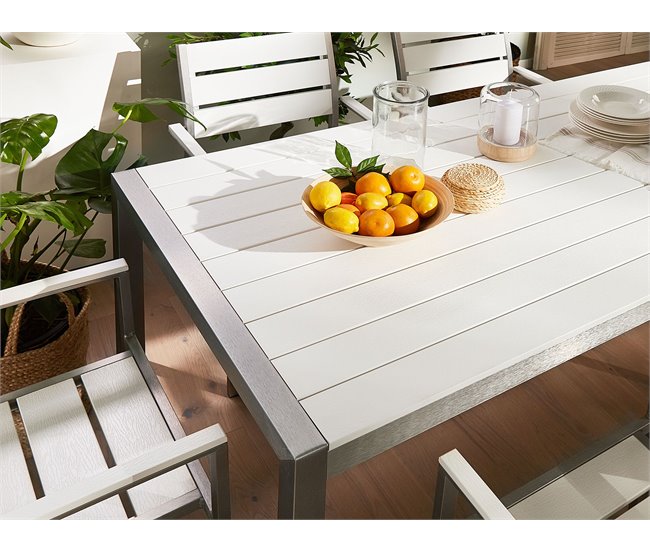 Beliani Mesa de jardim VERNIO 90x180 Branco