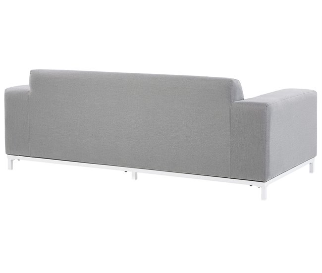 Beliani Conjunto lounge Poliéster ROVIGO Cinza Claro